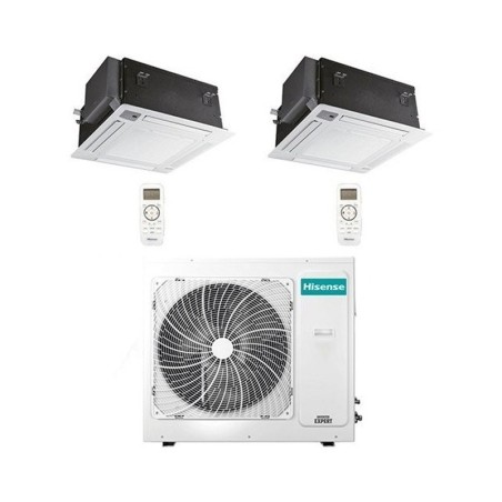 Climatizzatore Condizionatore A Cassetta Hisense Dual 12+18 Serie Cassetta 12000+18000 Btu Con 4amw81u4raa R32 Classe A++