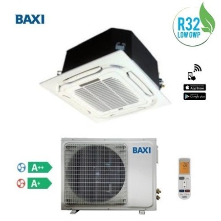 Climatizzatore Condizionatore Baxi Light Commercial A Cassetta Da 18000 Btu RZGBK50 Gas R32 Wi-Fi Optional Con Pannello e Telecomando Incluso