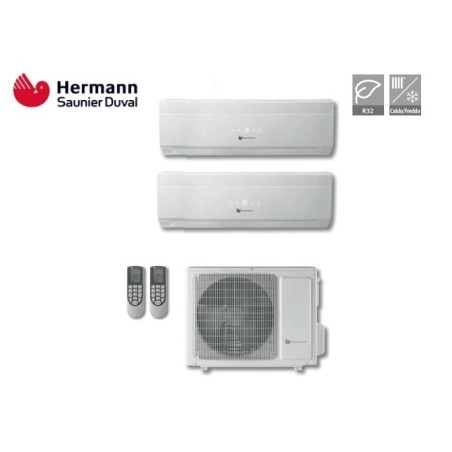 Climatizzatore Condizionatore Saunier Duval Dual 9+9 Modello Vivair Uni-comfort Da 9000+9000 Btu Con Sdh 19-050 Mc2no In R32