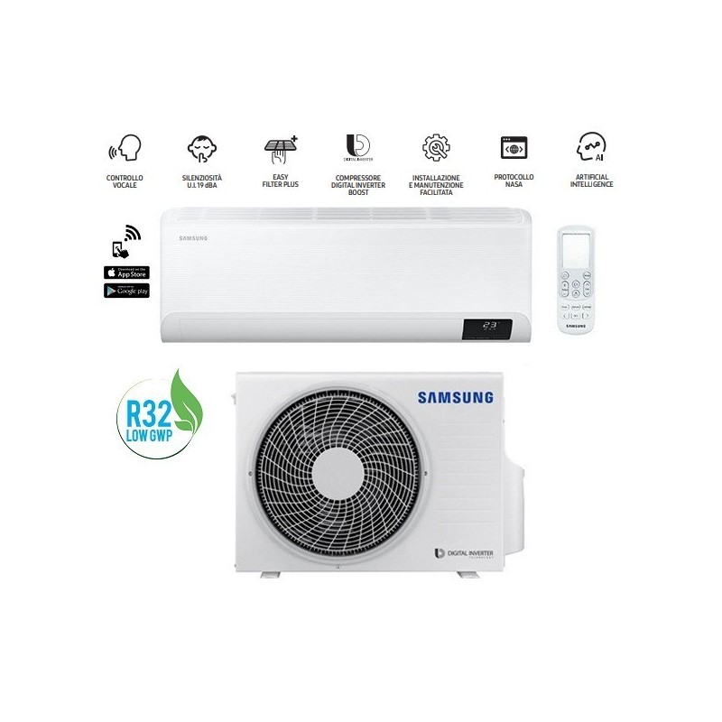 Climatizzatore Condizionatore Monosplit Samsung Cebu F-ar24cbu Da 24000 Btu Ar24txfyawk Con Gas R32 Wifi In A++/a