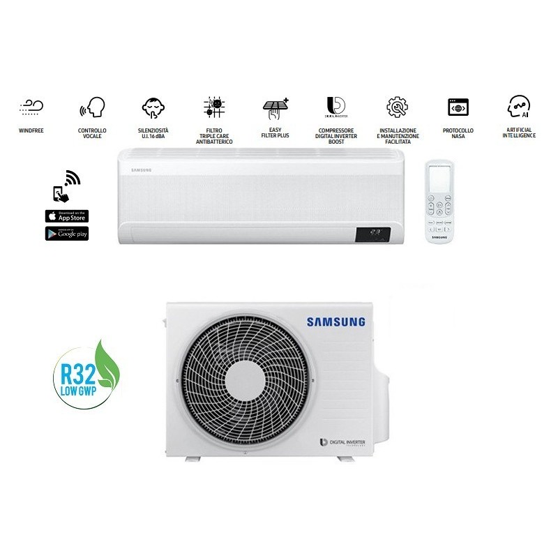 Climatizzatore Condizionatore Monosplit Samsung Windfree Avant F-ar09avt Da 9000 Btu Ar09txeaaw Con Gas R32 Wifi In A++/a++