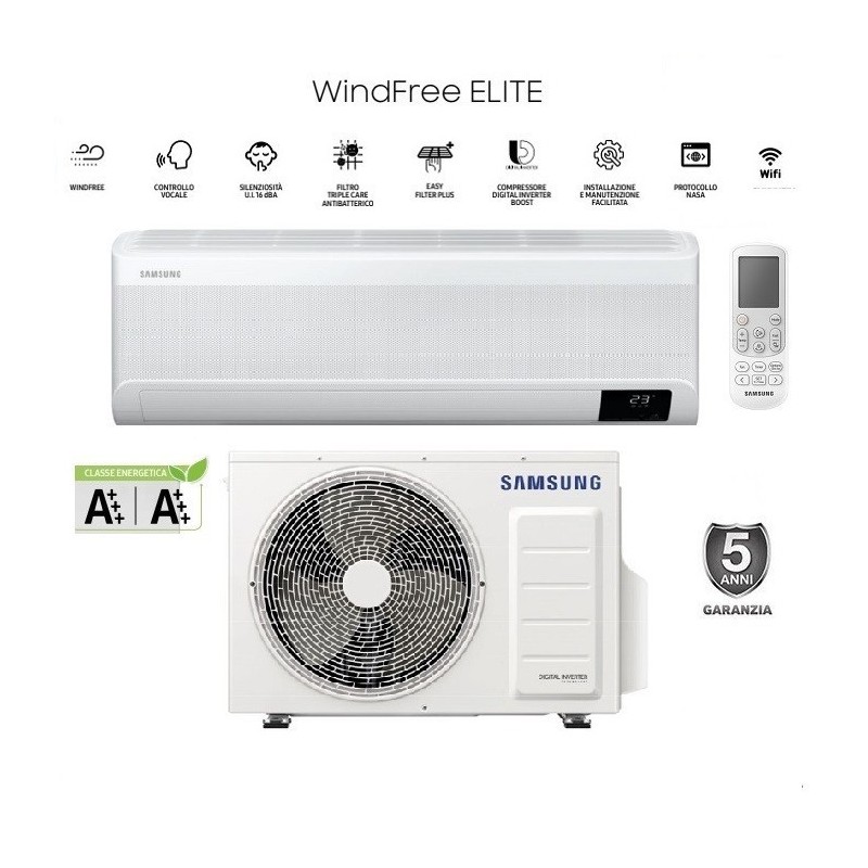 Climatizzatore Condizionatore Monosplit SAMSUNG WINDFREE ELITE F-ar09elt Da 9000 Btu Ar09txcaaw Con Gas R32 Wifi In A+++