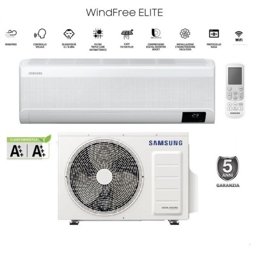 Climatizzatore Condizionatore Monosplit Samsung Windfree Elite F-ar12elt Da 12000 Btu Ar12txcaaw Con Gas R32 Wifi In A+++