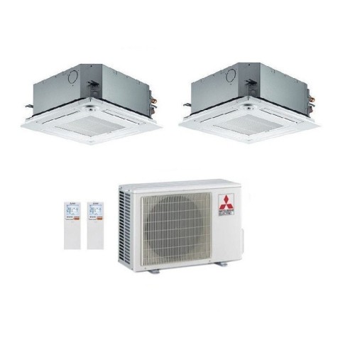 Climatizzatore Condizionatore Dual A Cassetta 9+12 Mitsubishi Electric Slz-m 9000+12000 Btu Con Mxz-2f42vf R32 Wi Fi Ready