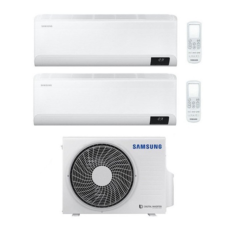 Climatizzatore Condizionatore Dual 7+12 Samsung Cebu Da 7000+12000 Btu Con Aj040txj Gas R32 In Classe A+++/a++ Wifi New