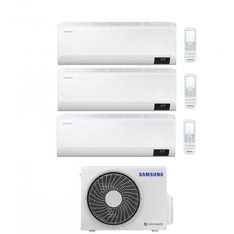 Climatizzatore Condizionatore Trial 7+7+12 Samsung Cebu Da 7000+7000+12000 Btu Con Aj052txj Gas R32 In Classe A+++/a++ Wifi New