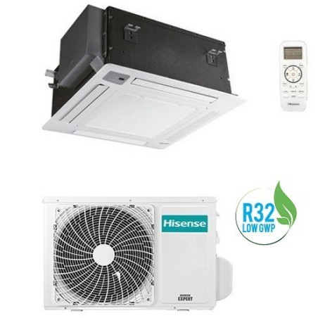 Climatizzatore Condizionatore Hisense Inverter A Cassetta ACT35UR4RCC8 Da 12000 Btu Con Gas R32 WI-FI Optional Pannello e Telecomando Incluso