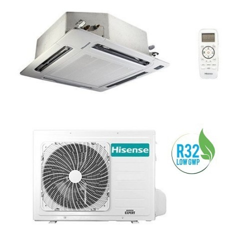 Climatizzatore Condizionatore Hisense Inverter A Cassetta Inverter ACT71UR4RJC8 Da 24000 Btu Con Gas R32 WI-FI Optional Pannello e Telecomando Incluso