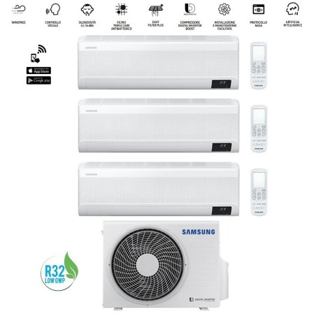 Climatizzatore Condizionatore Trial 9+9+18 Samsung Windfree Avant Da 9000+9000+18000 Btu Con Aj068txj Con Gas R32 Wifi In A++