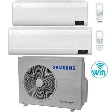 Climatizzatore Condizionatore Samsung Dual Split Inverter serie Cebu 7000+18000 con AJ050TXJ2KG R-32 Wi-Fi Integrato 7+18 A++/A+