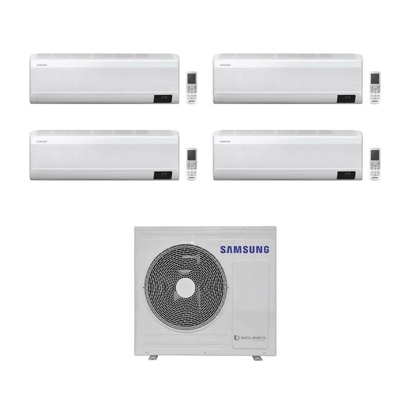 Climatizzatore Condizionatore Quadri Split Inverter Samsung Windfree Avant 7000+9000+9000+18000 btu AJ080TXJ4KG Wi-Fi R-32 7+9+9