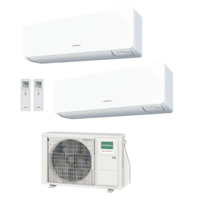 Climatizzatore Condizionatore General Fujitsu Dual Split Inverter serie KMTB 9+9 con AOHG18KBTA2 R-32 Wi-Fi Optional 9000+9000