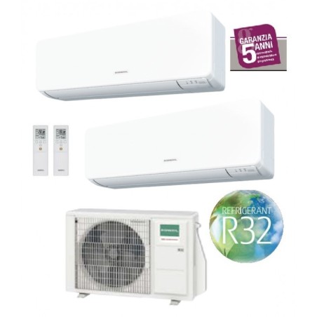 Climatizzatore Condizionatore General Fujitsu Dual Split Inverter serie KMTB 9+9 con AOHG18KBTA2 R-32 Wi-Fi Optional 9000+9000