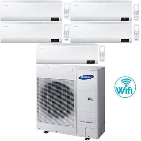 Climatizzatore Condizionatore Samsung Penta Split Inverter Serie Windfree elite 7000+9000+9000+9000+9000 Con AJ100TXJ5KG - R-32 Wi-Fi integrato 7+9+9+9+9 A++/A+