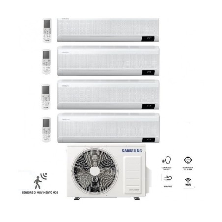 Climatizzatore Condizionatore Samsung Quadri Split Inverter Serie Windfree Elite 7000+7000+9000+9000 Con AJ080TXJ4KG/EU  R-32 Wi-Fi Integrato 7+7+9+9 A++/A+