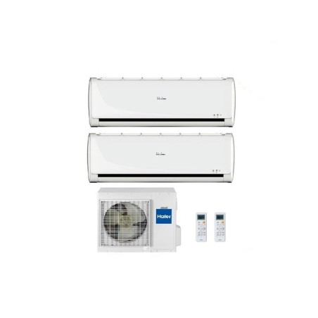 CLIMATIZZATORE CONDIZIONATORE HAIER DUAL SPLIT INVERTER GEOS PLUS R-32 9000+9000 CON 2U50FEFFRA 9+9