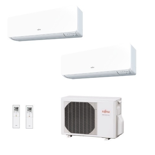 Climatizzatore Condizionatore Fujitsu Dual Split Inverter serie KG 7+7 con AOHG14KBTA2 R-32 Wi-Fi Optional 7000+7000