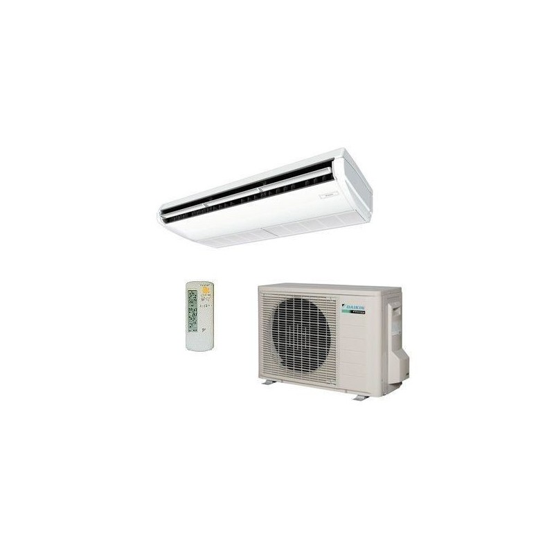 Climatizzatore Condizionatore Daikin Pensile a Soffitto DC Inverter 12000 BTU FHA35A R-32 Wi-Fi Optional con Comando a Filo Bian