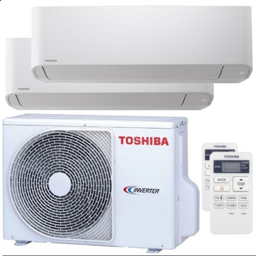 Climatizzatore Condizionatore Toshiba Dual Split Inverter serie SEIYA 7+13 con RAS-2M18U2AVG-E R-32 Wi-Fi Optional 7000+13000