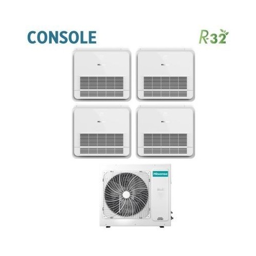 Climatizzatore Condizionatore Hisense Quadri Split Console AKT 9+9+9+12 con 4AMW81U4RAA R-32 9000+9000+9000+12000 con Telecomand