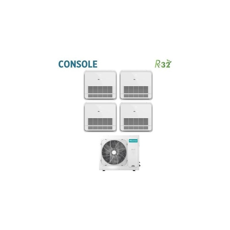 Climatizzatore Condizionatore Hisense Quadri Split Console AKT 9+9+9+12 con 4AMW81U4RAA R-32 9000+9000+9000+12000 con Telecomand