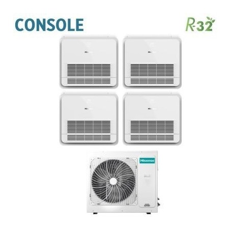 Climatizzatore Condizionatore Hisense Quadri Split Console AKT 9+9+9+12 con 4AMW81U4RAA R-32 9000+9000+9000+12000 con Telecomand