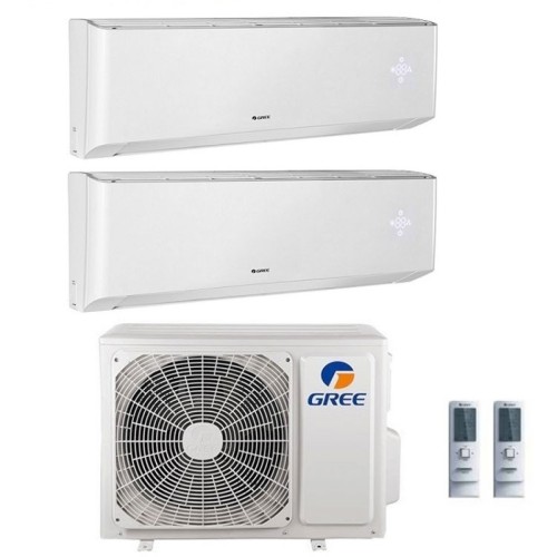 Climatizzatore Condizionatore Gree Dual Split Inverter serie AMBER 9+9 con GWHD14NK6KO R-32 Wi-Fi Integrato 9000+9000