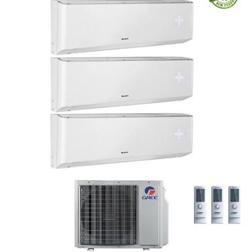 CLIMATIZZATORE CONDIZIONATORE GREE TRIAL SPLIT INVERTER serie AMBER 9+9+9 con GWHD24NK6LO R-32 Wi-Fi 9000+9000+9000