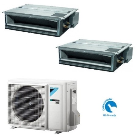 Climatizzatore Condizionatore Daikin Bluevolution Dual Split Canalizzabile Inverter serie FDXM-F9 9+9 con 2MXM40M R-32 Wi-Fi Opt