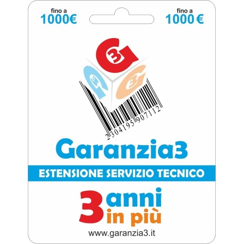 Garanzia3 - Estensione del Servizio Tecnico Fino a 1000 Euro