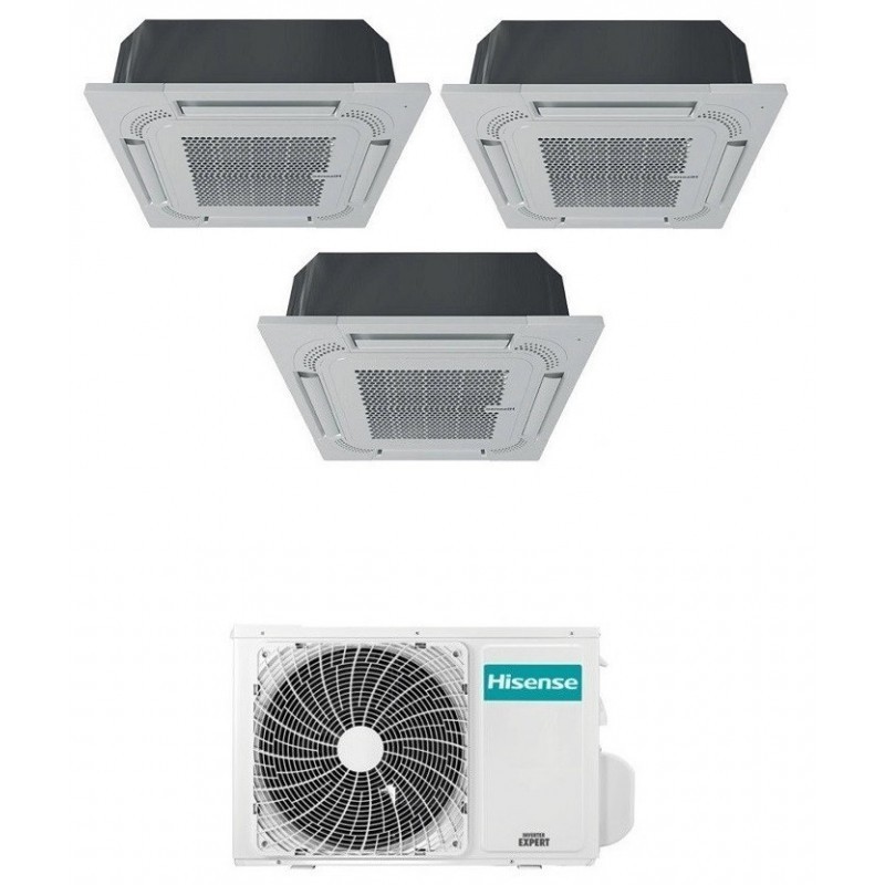 Climatizzatore Condizionatore Hisense Trial Split a Cassetta 9+9+12 con 3AMW62U4RFA R-32 Wi-Fi Optional 9000+9000+12000 con Tele