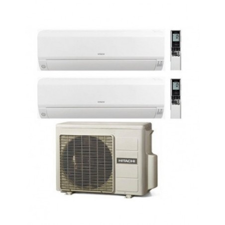 Climatizzatore Condizionatore Hitachi Dual Split Inverter Serie Performance 7+7 con RAM-33NP2E R-32 Wi-Fi Optional 7000+7000