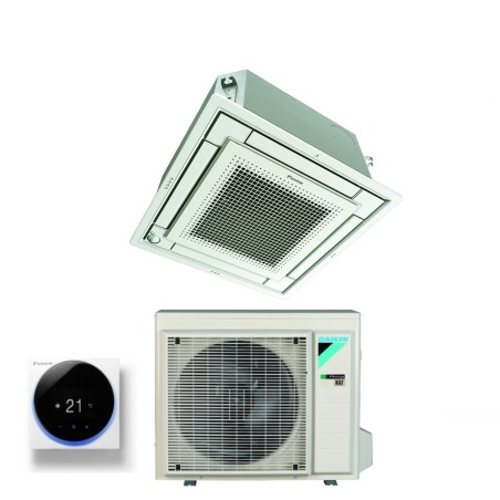 Climatizzatore Condizionatore Daikin a Cassetta Fully Flat 9000 BTU FFA25A9 R-32 Wi-Fi Optional con Comando a Filo e Griglia