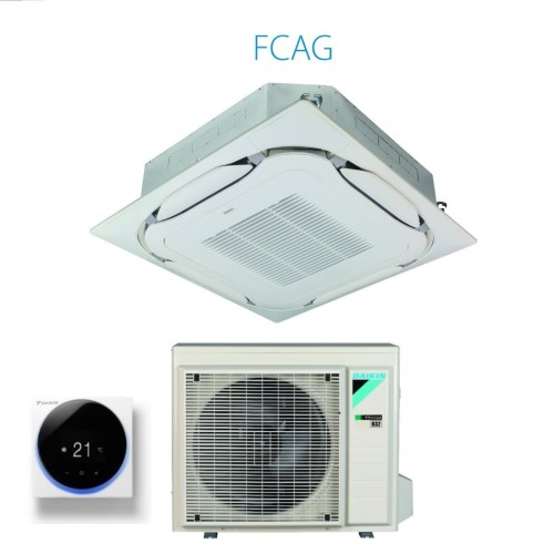 Climatizzatore Condizionatore Daikin Bluevolution a Cassetta Round Flow 24000 BTU FCAG71B R-32 Wi-Fi Optional con Comando a Filo
