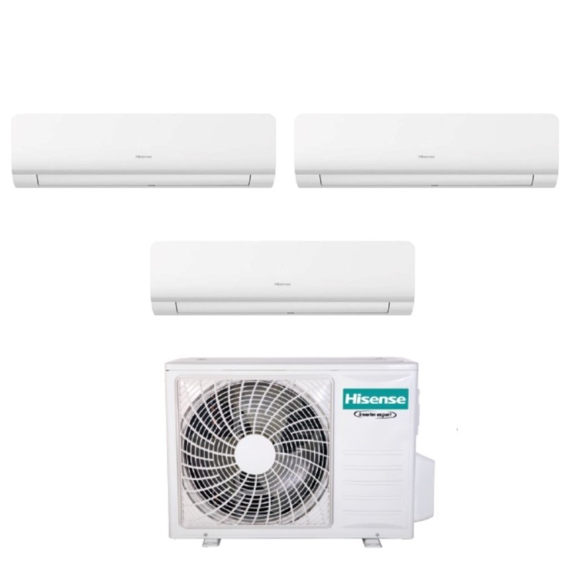 Climatizzatore Condizionatore Hisense Trial Split Inverter serie NEW ENERGY 9+12+12 con 3AMW72U4RFA R-32 Wi-Fi Integrato 9000+12