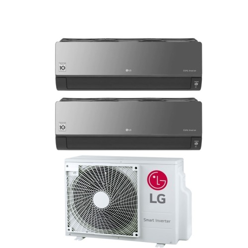 Climatizzatore Condizionatore LG DUAL SPLIT Inverter serie Artcool Mirror Specchio 12+12 con MU2R17 UL0 R-32 12000+12000 Wi-Fi I