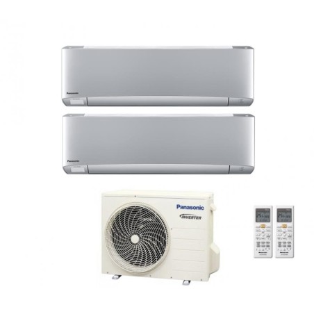 Climatizzatore Condizionatore Dual Split PANASONIC 9000+12000 Btu Serie ETHEREA SILVER Inverter Con CU-2Z50TBE WI-FI INTEGRATO 9+12 A+++/A++