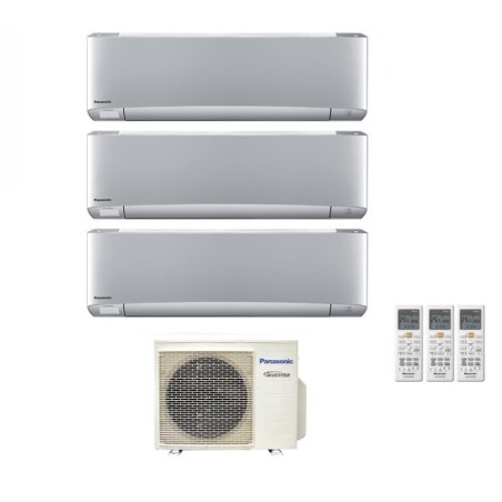 Climatizzatore Condizionatore Trial Split PANASONIC 9000+9000+9000 Btu Serie ETHEREA SILVER Inverter Con CU-3Z68TBE WI-FI INTEGRATO 9+9+9 A+++/A+