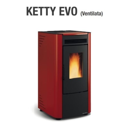 Stufa A Pellet La Nordica Extraflame Mod. Ketty Evo 6,5 Kw Bordeaux