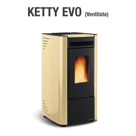 Stufa A Pellet La Nordica Extraflame Mod. Ketty Evo 6,5 Kw Pergamena