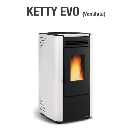 Stufa A Pellet La Nordica Extraflame Mod. Ketty Evo 6,5 Kw Bianco