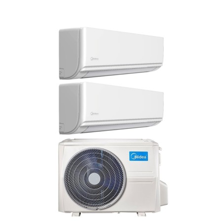 Climatizzatore Condizionatore MIDEA Dual Split serie EXCLUSIVE Inverter da 9000+12000 Btu con M2OE-18HFN8 -Q R-32 Wi-Fi Optional 9+12 A++/A+