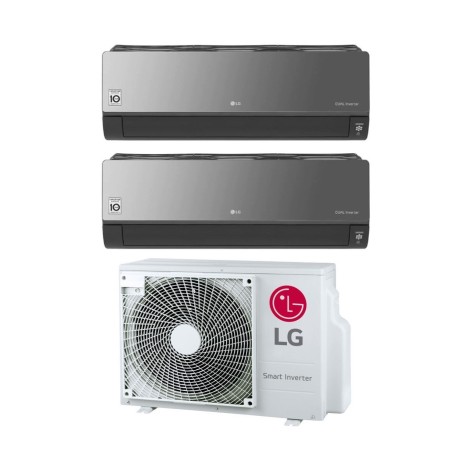 Climatizzatore Condizionatore Lg Dual Split 7+12 Inverter Art Cool Mirror 7000+12000 Btu Con U.e. Mu2m15 Ul3