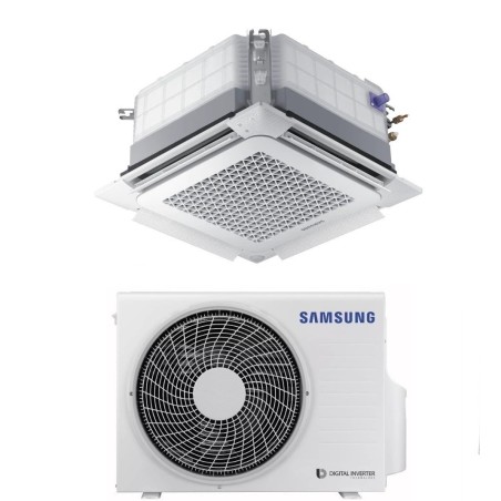 Climatizzatore Condizionatore Samsung A Cassetta Inverter A 4 Vie Mini Windfree 18000 Btu R-32 AC052RNNDKG A++/A+ WI-FI Optional Con Pannello Incluso