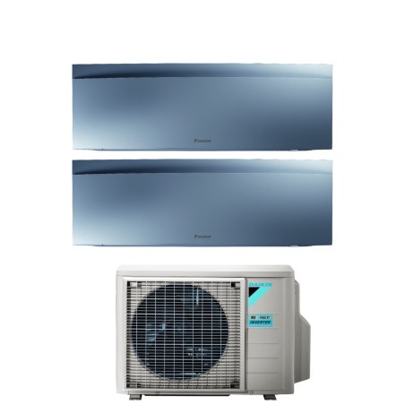 Climatizzatore Condizionatore DAIKIN BLUEVOLUTION Dual split serie EMURA SILVER III Inverter da 7000+15000 btu con 2MXM50A WI-FI INTEGRATO R-32 7+15 A+++/A++