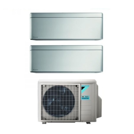 Climatizzatore Condizionatore DAIKIN BLUEVOLUTION Dual split serie STYLISH TOTAL SILVER Inverter da 12000+15000 btu con 2MXM50M9/N  WI-FI INTEGRATO R-32  12+15 A+++/A++