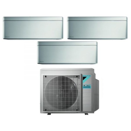 Climatizzatore Condizionatore DAIKIN BLUEVOLUTION Trial split serie STYLISH TOTAL SILVER Inverter da 9000+9000+15000 btu con 3MXM68N  WI-FI INTEGRATO R-32 9+9+15 A+++/A++