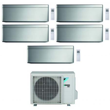 Climatizzatore Condizionatore DAIKIN BLUEVOLUTION Penta split serie STYLISH TOTAL SILVER Inverter da 9000+9000+12000+12000+12000 btu con 5MXM90N WI-FI INTEGRATO R-32 9+9+12+12+12 A+++/A++