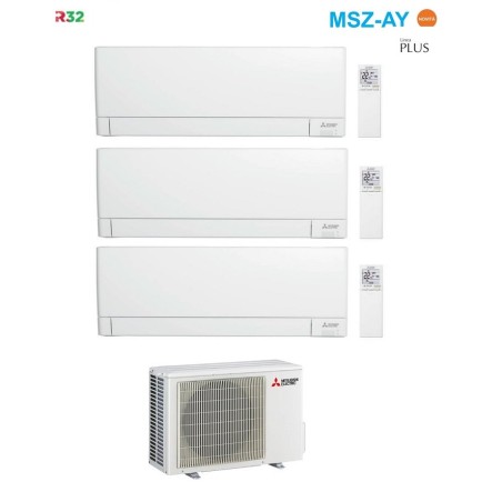 Climatizzatore Condizionatore MITSUBISHI ELECTRIC Linea Plus Trial Split Serie MSZ-AY Inverter Da 9000+9000+9000 Btu Con MXZ-3F68VF WI-FI INTEGRATO R-32 9+9+9 A++/A+