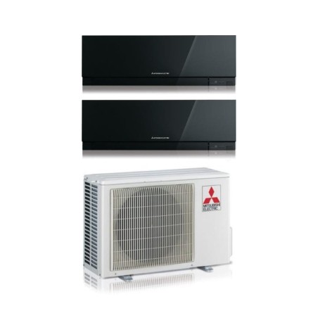 Climatizzatore Condizionatore MITSUBISHI ELECTRIC Dual Split 7+9 serie KIRIGAMINE ZEN BLACK MSZ-EF Inverter con MXZ-2F33VF WI-FI INTEGRATO R-32 7000+9000 A++/A+